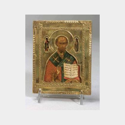 Small Russian Icon of St. Nicholas the Miracle Worker