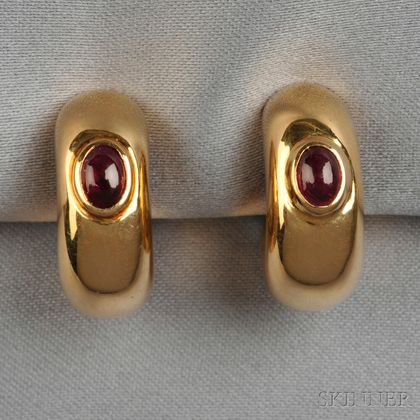 18kt Gold and Ruby Earclips, Chaumet