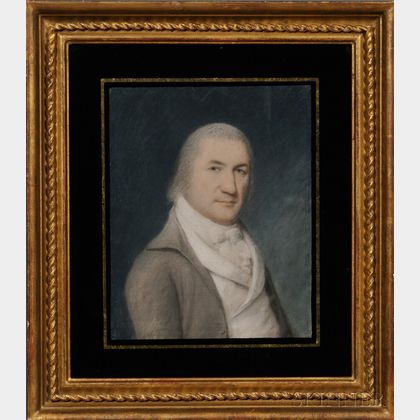 Attributed to James Sharples, Sr. (Anglo/American, 1751/52-1811) Portrait of a Gentleman with a Sideways Glance.