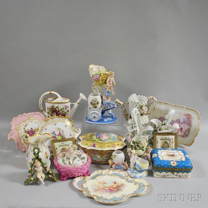 Twenty Continental Porcelain Items