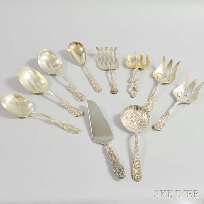 Ten Sterling Silver Serving Pieces