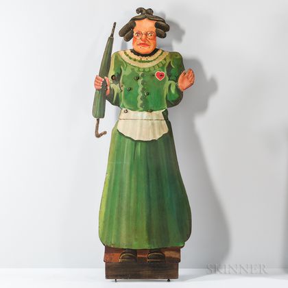 Iron Shooting Gallery Target Figure of an Old Woman