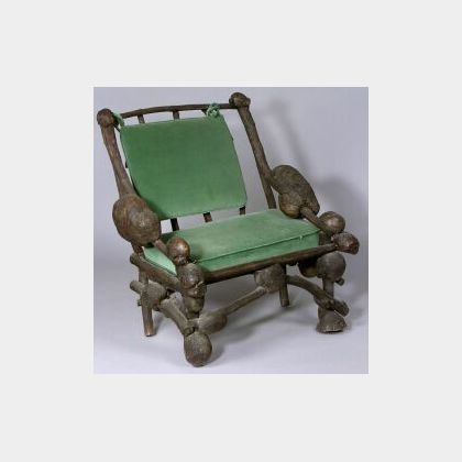 Burl and Twig Wood Armchair