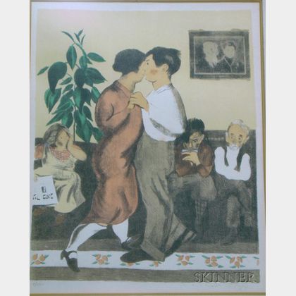 Raphael Soyer (American, 1899-1987) Portrait of a Dancing Couple.