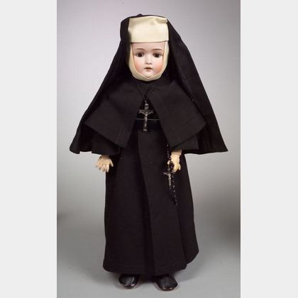 Kestner Bisque Head Doll in Nun's Garb