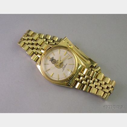 14kt Gold Man's Rolex Oyster Perpetual Bracelet Watch
