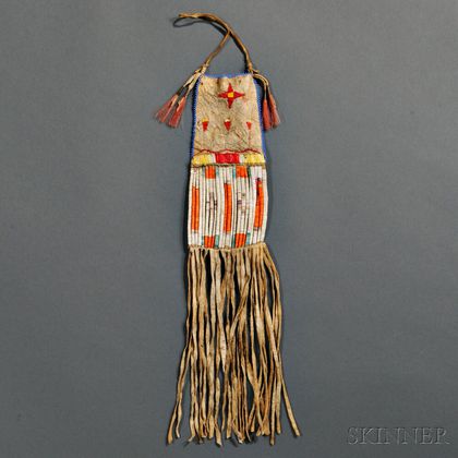 Lakota Beaded and Quilled Hide Pipe Bag