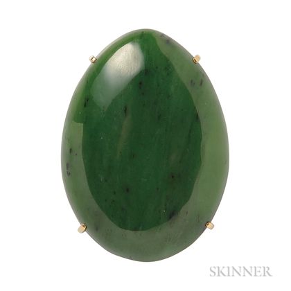 14kt Gold and Nephrite Pendant, Parenti Sisters