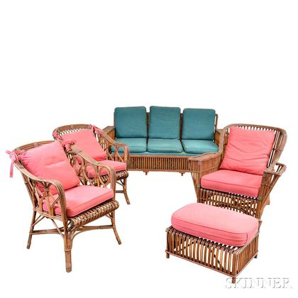 Five Pieces of Adirondack-style Outdoor Furniture