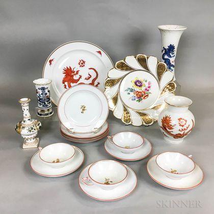 Eighteen Pieces of Meissen and Rosenthal Porcelain Tableware. Estimate $200-250