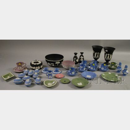 Forty-four Pieces of Modern Wedgwood Solid Jasperware