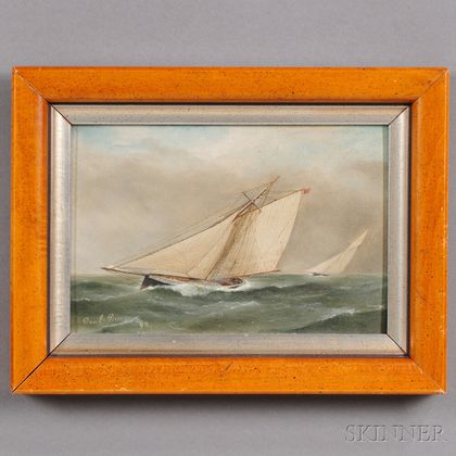 Paul Breem (American, 19th Century) Sloop Yacht Puritan .