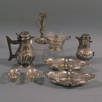 Eight Pieces of Mostly European Silver Tableware