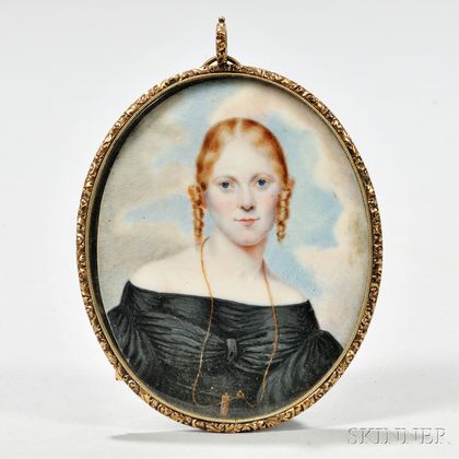 Miniature Portrait on Ivory of a Lady