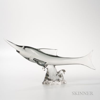 Murano Glass Swordfish Sculpture 