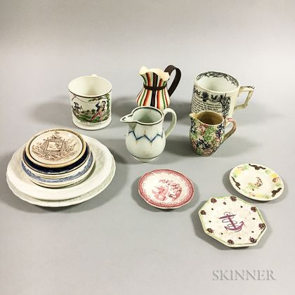 Eighteen Pieces of English Ceramic Tableware. Estimate $200-250