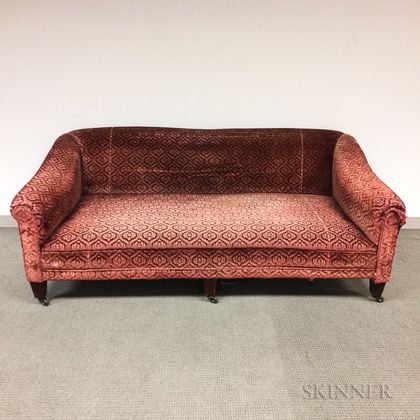 Velvet-upholstered Sofa