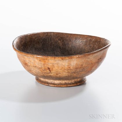 Turned Ash Burl Footed Bowl