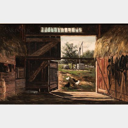 Frank Henry Shapleigh (American, 1842-1906) Old Barn in Jackson N.H.