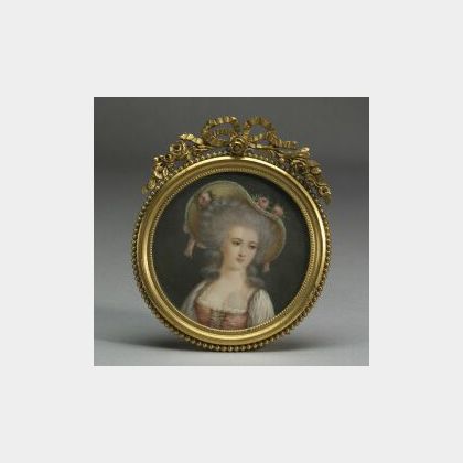 Portrait Miniature on Ivory of a Lady