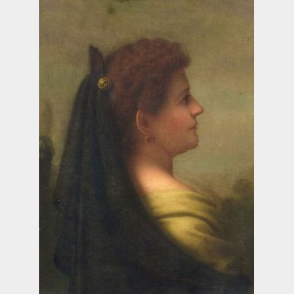 George Henry Hall (American, 1825-1913) Portrait of a Woman in Profile