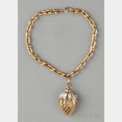 18kt Gold and Diamond Charm Bracelet