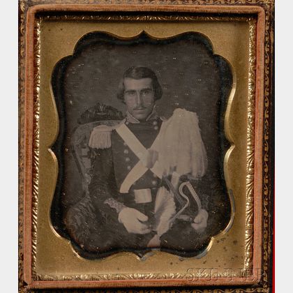 Daguerrreotype of a Young Civil War Naval Officer in Dress Uniform