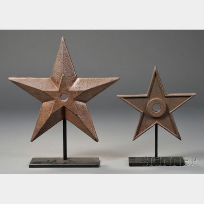 Two Cast Iron Five-point Star Architectural Elements