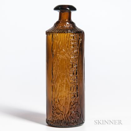 H.H. Warner & Co. "Tippecanoe" Amber Molded Bitters Bottle