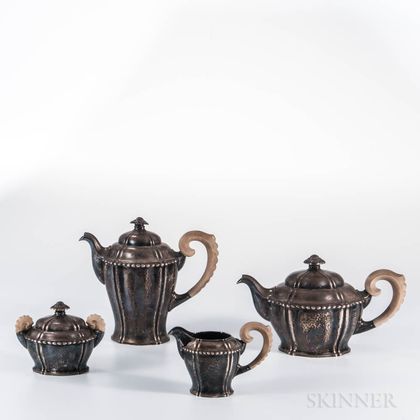 Four-piece German .800 Silver Tea and Coffee Service