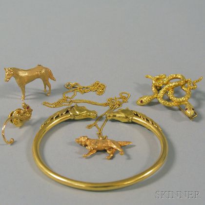 Small Group of Gold Animal Jewelry