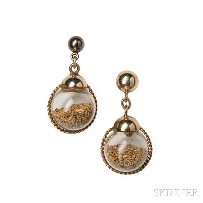 14kt Gold and Gold Dust Earrings
