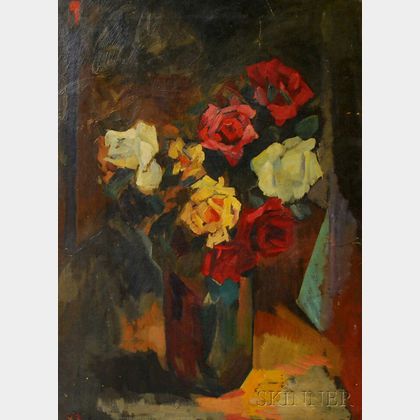 American School, 20th Century Still Life With Roses