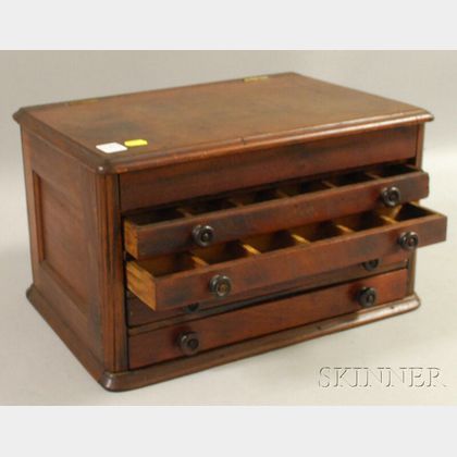 Victorian Walnut Lift-top Four-drawer Collector's Chest