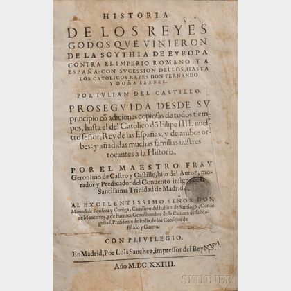 Castillo, Julian del (fl. circa 1590) Historia de Los Reyes Godos