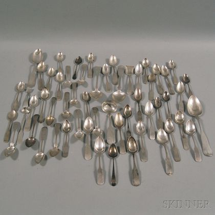 Approximately Fifty Coin Silver Spoons