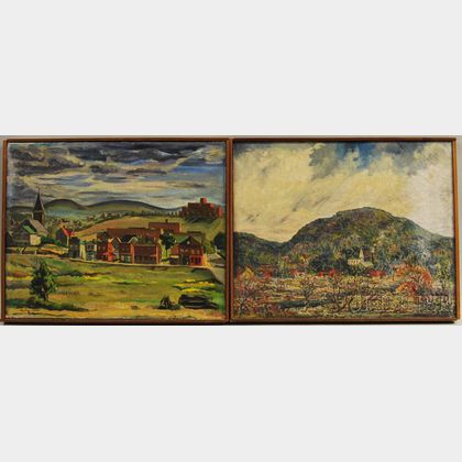 Two Mid-century Oil Landscapes: William S. Copp (American, b. 1891),Vermont