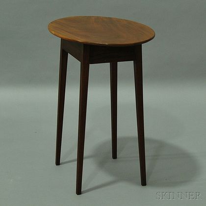 Federal Inlaid Mahogany Oval-top One-drawer Stand