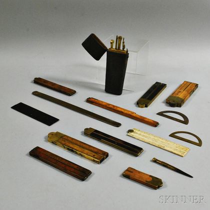 Collection of 19th Century Measuring and Drafting Instruments