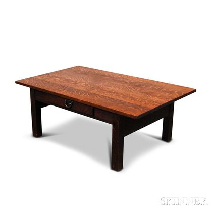 Fumed Oak Low Table Attributed to Gustav Stickley
