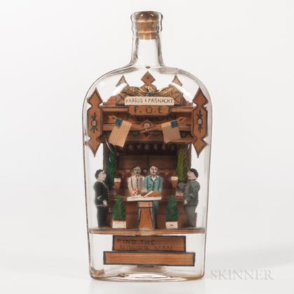 Carl Worner "Harris and Fasnacht Saloon" Glass Bottle Whimsey Diorama