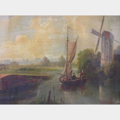 Framed Oil Dutch Landscape