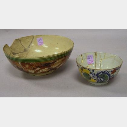 English Mochaware Bowl and Pearlware Bowl
