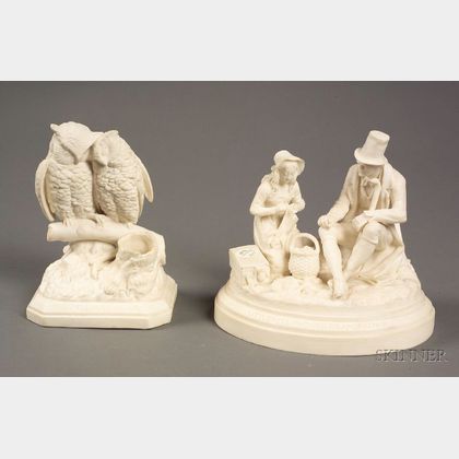 Two Staffordshire Parian Groups