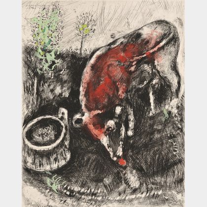 Marc Chagall (French/Russian, 1887-1985) La grenouille qui veut fair aussi grosse que le boeuf
