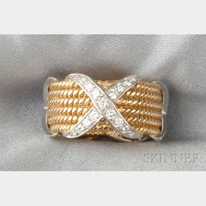 18kt Gold, Platinum and Diamond Ring, Schlumberger, Tiffany & Co.