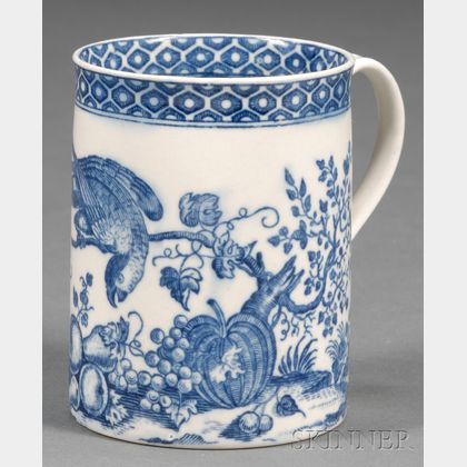 Blue and White Decorated Creamware Mug