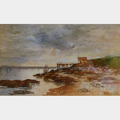 Alexander Theobaold Van Laer (American, 1857-1920) Beacon View with Pier