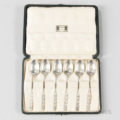 Boxed Set of Six George V Sterling Silver Demitasse Spoons
