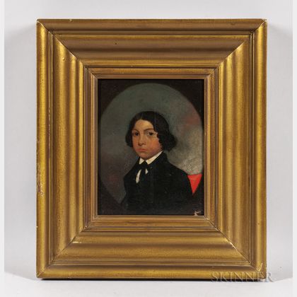 William H. Townsend (Connecticut, 19th Century) Portrait of a Young Man in a Black Jacket